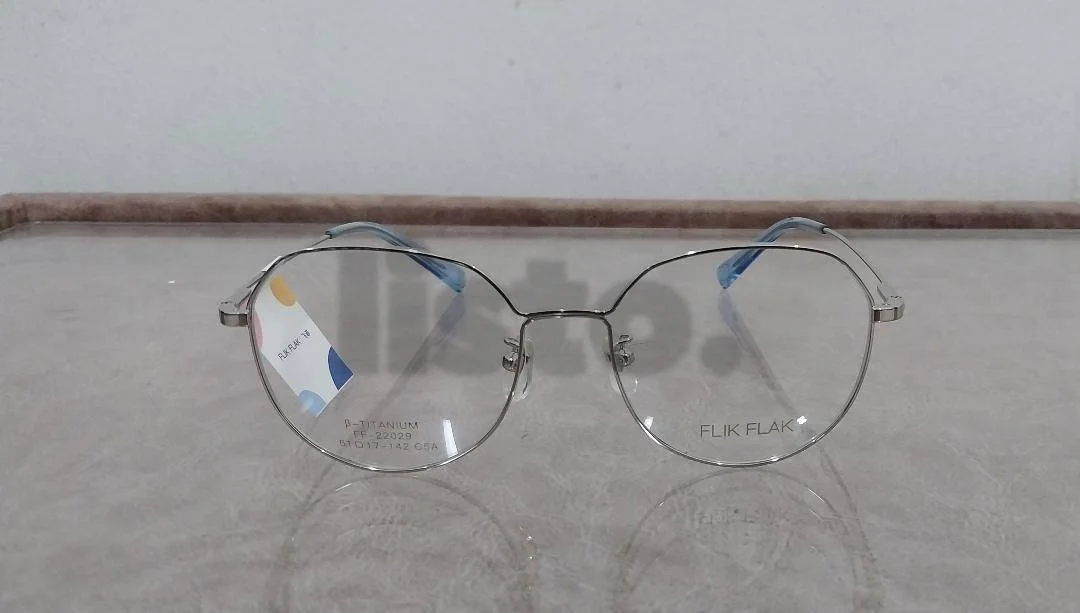FLIK FLAK FF22029 Silver Titanium Cat Eye Glasses Frame Brand New