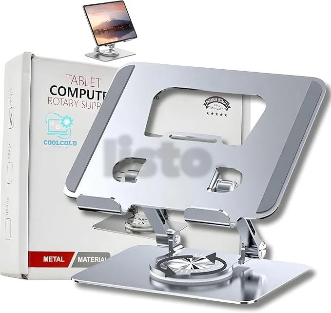 COOLCOLD Metal Rotating Stand for Tablet and Laptop - Adjustable