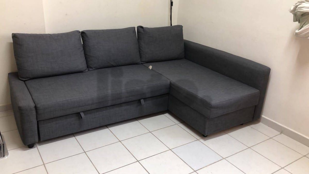 Ikea Frithen L shaped sofa bed with storage