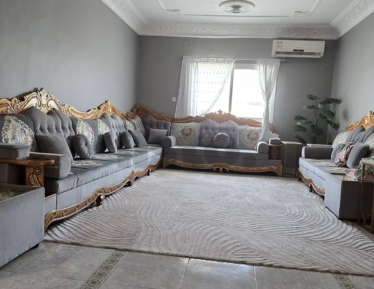 Luxury Arabic Sofa Set, Gold and Grey - In excellent condition