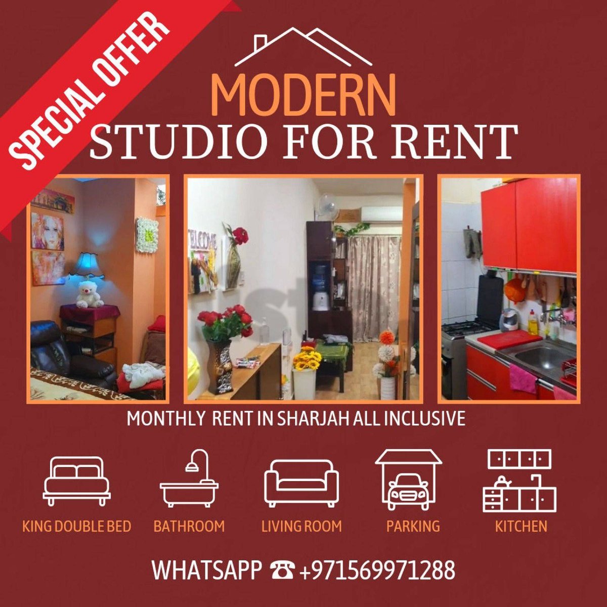 استوديو مفروش بالكامل – الشارقة | Fully Furnished Studio for Transfer – Sharjah 📍 النباعة – شارع القاسمي | Al Nabaah – Al Qasimi Street