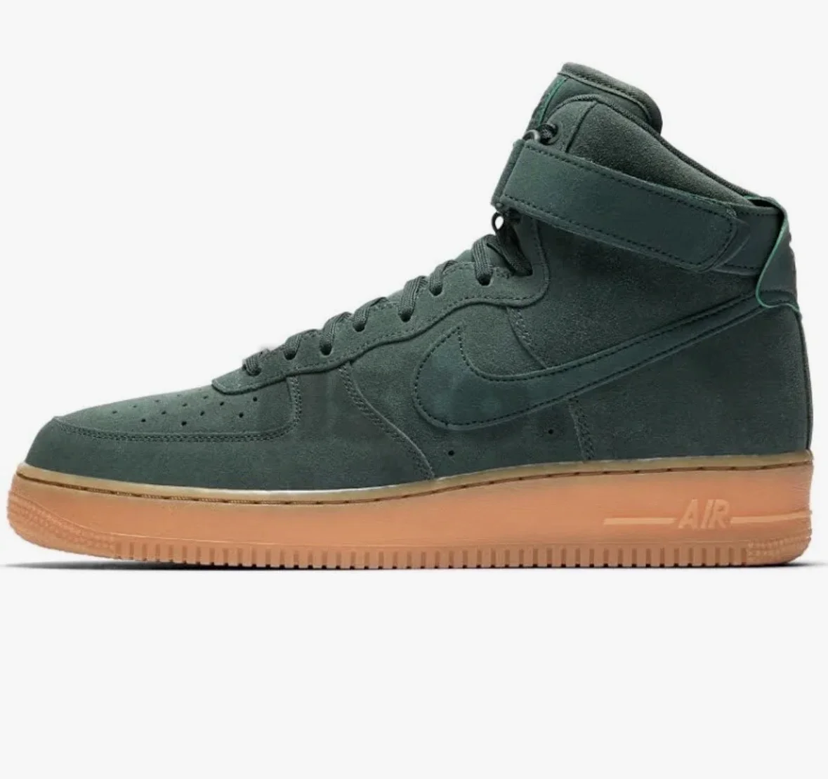 Nike Air Force 1 High Suede Dark Green Gum Sole Sneakers