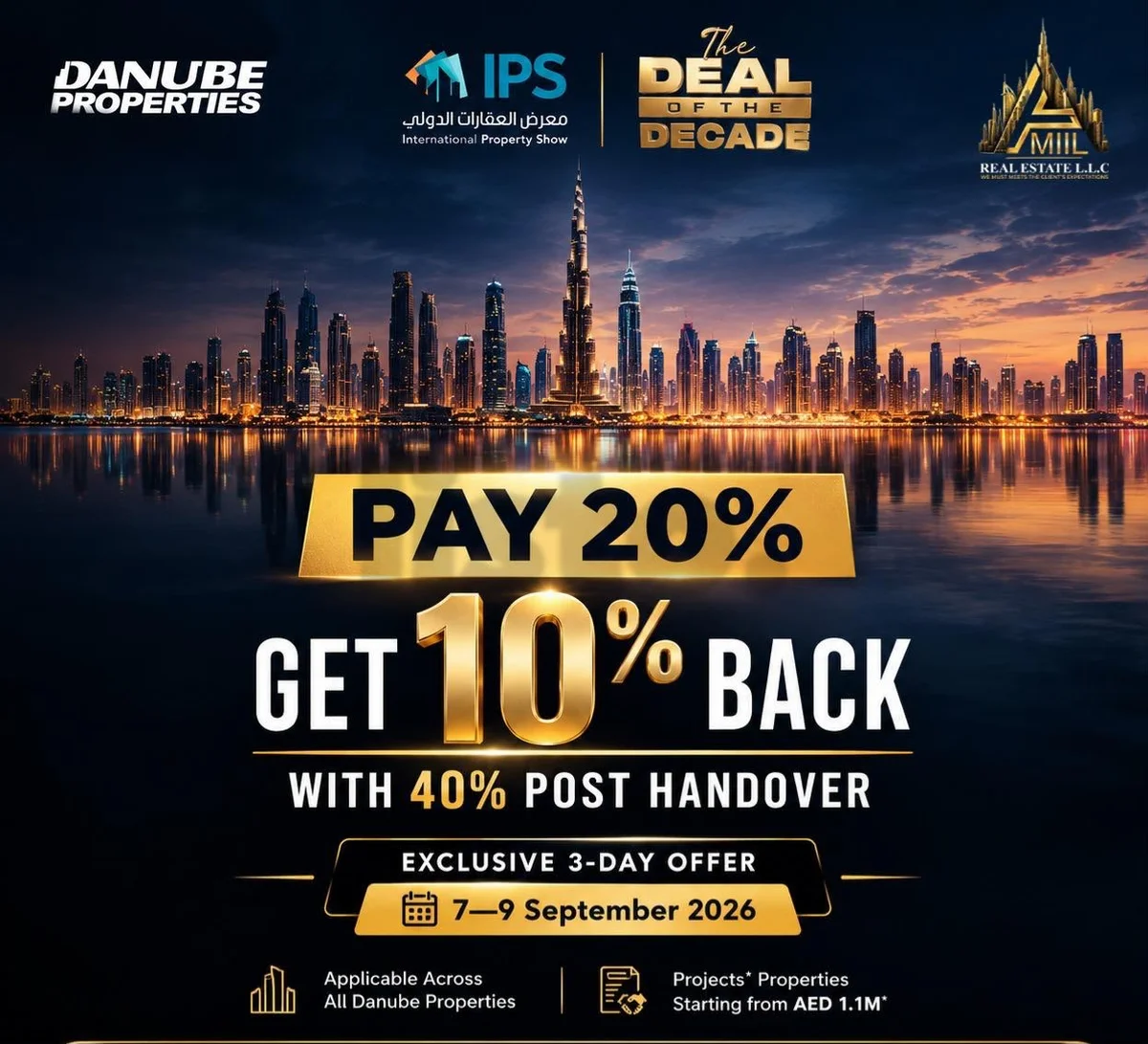 Exclusive Danube Properties Offer: Pay 20%, Get 10% Back!