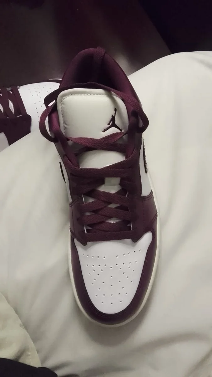 Brand New Nike Air Jordan 1 Low Burgundy White Sneakers