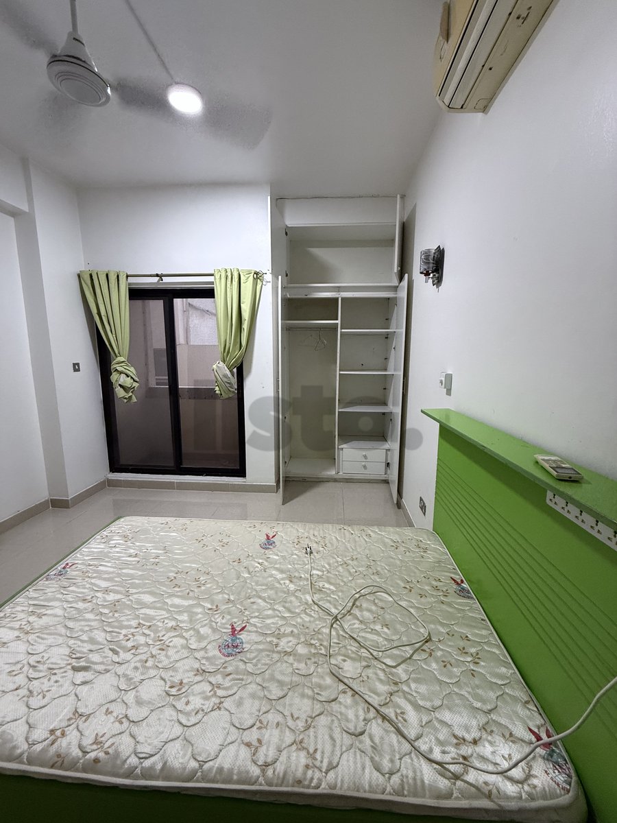 Spacious Room for Rent with AC, Mattress & Built-in Storage, balcony, and private bathroom 