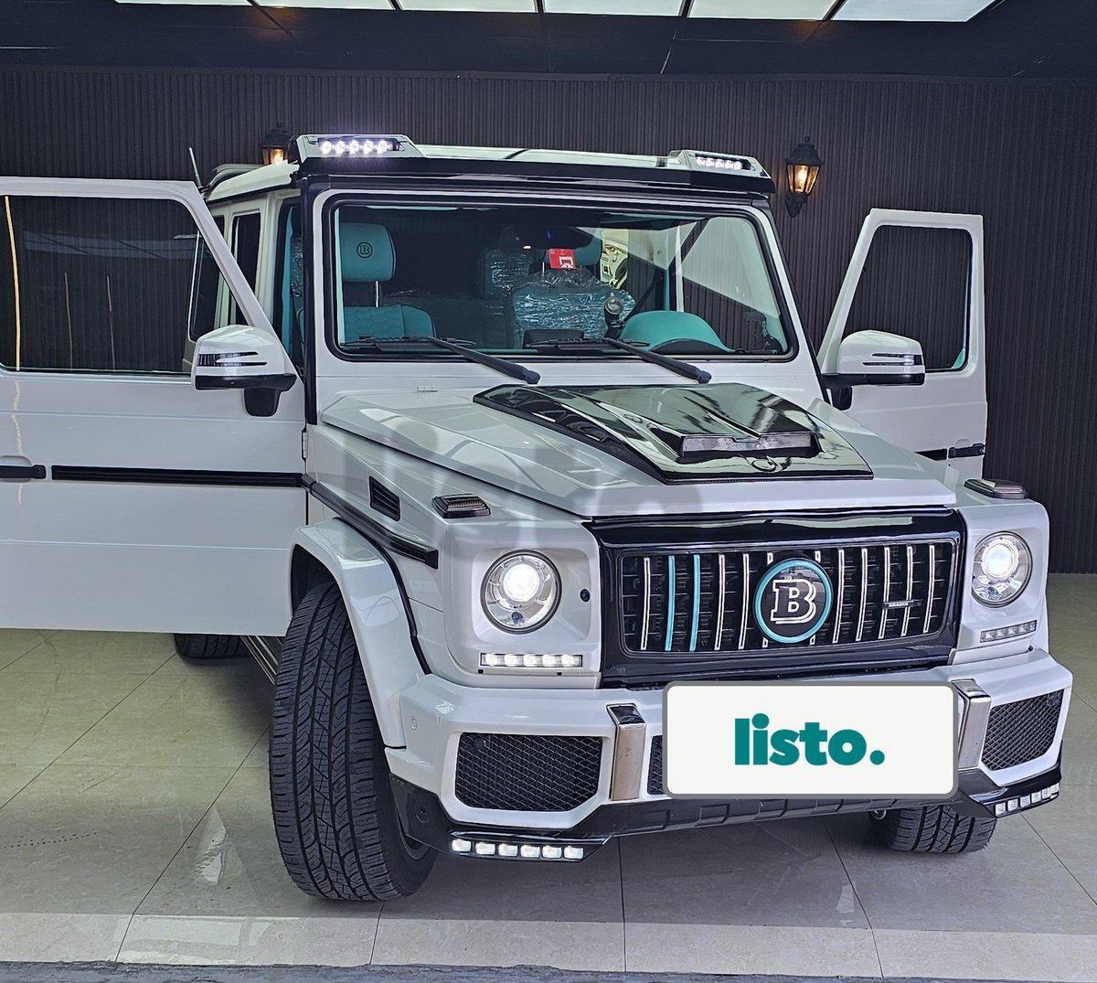 Stunning Brabus G-Wagon G63 Custom White with Turquoise Interior